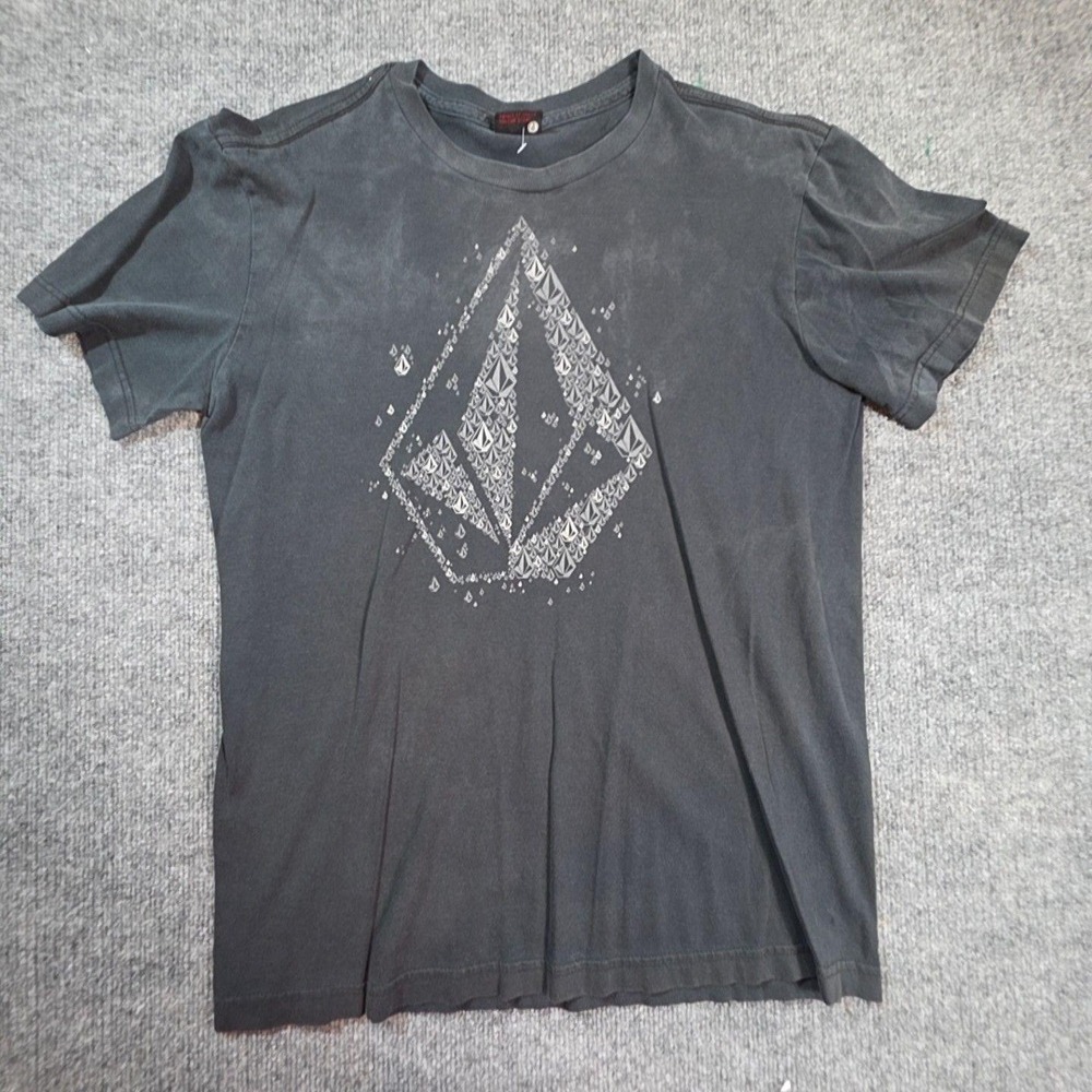Volcom Shirt Mens Medium Black Stone Logo Graphic Tee Skate Streetwear T-Shirt